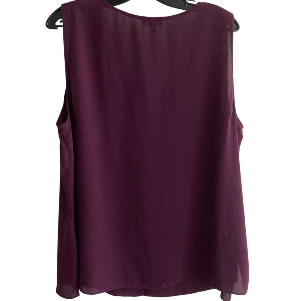 Laura Sheer Plum Sleeveless Top Size 18 - Picture 8 of 10